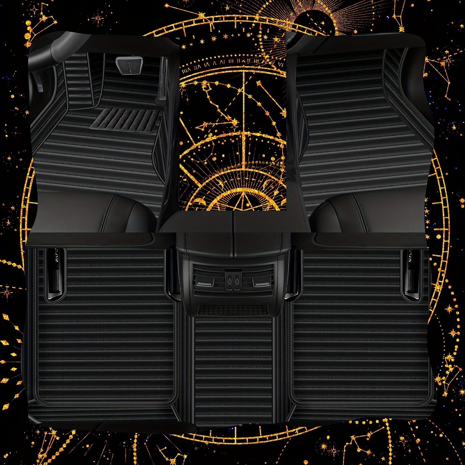 Car Floor Mats Waterproof Weatherproof Full Set for Sedan Car Carpet Luxury