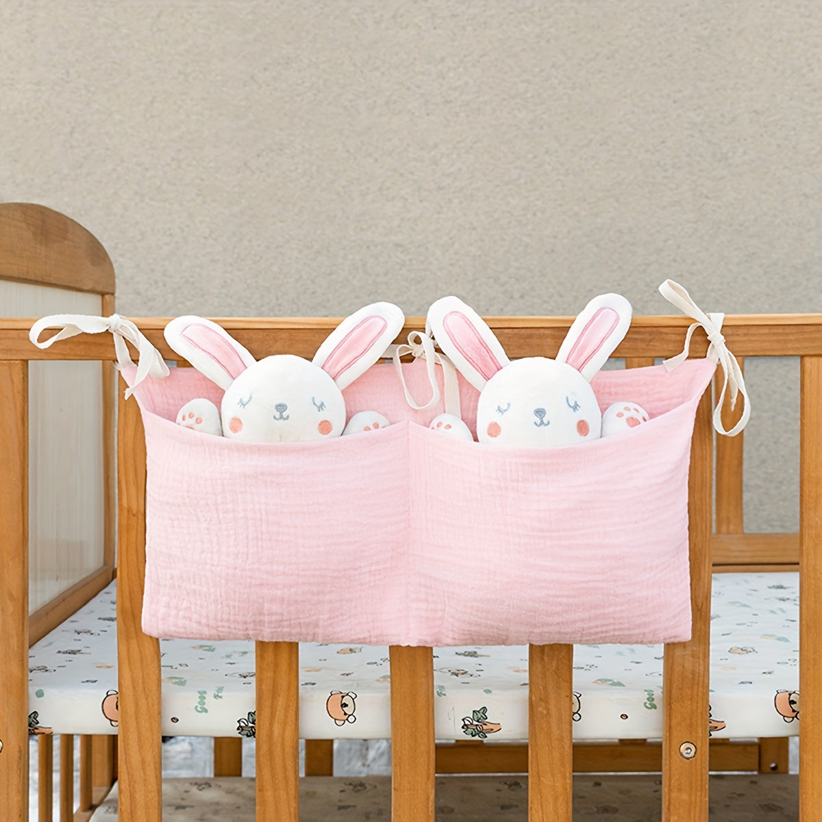 Kids' Polyester Hanging Storage Bag for Diapers and Toys Bedside Organizer