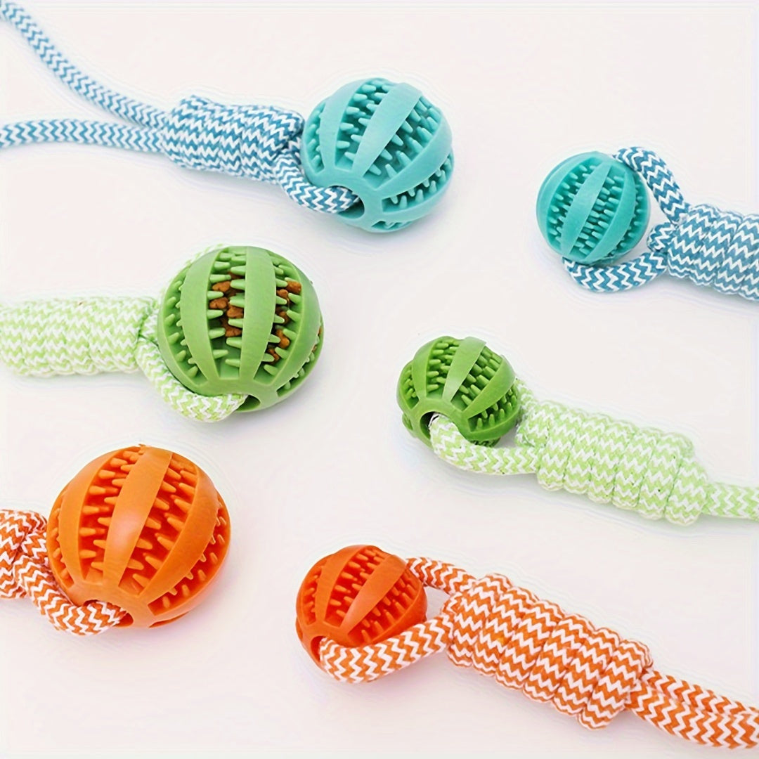 Durable Dog Toy with Braided Rope Knot and Handle for Chew Training Tug and Fetch