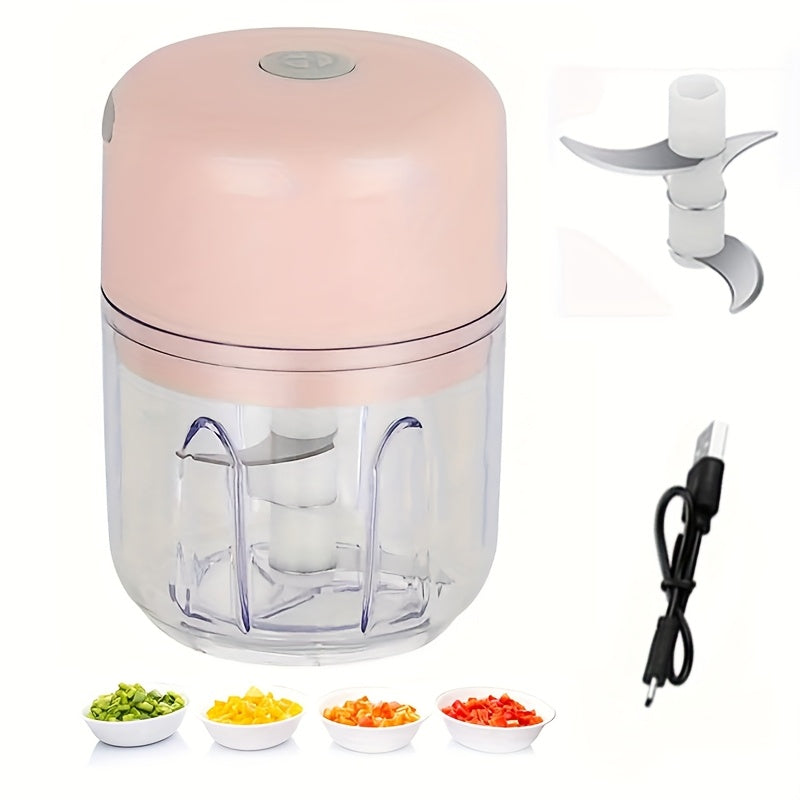 Electric Garlic Chopper 8.45oz Rechargeable Kitchen Shredder for Cooking