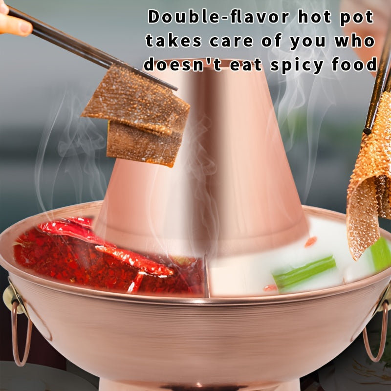 Olla de cobre para pato mandarín chino tradicional de 32cm para estufa de carbón, apta para lavavajillas