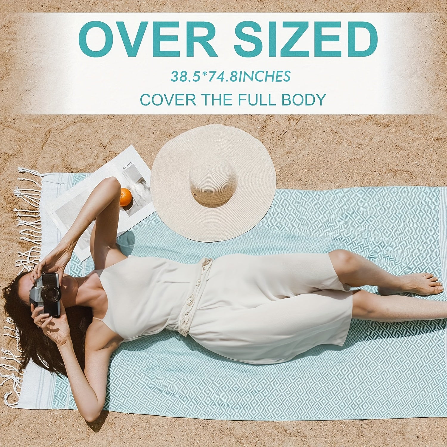 XL Турецкое пляжное полотенце быстро сохнет, защищено от песка и легкое. Идеально подходит для бассейна, плавания, путешествий и кемпинга. Имеет тропический геометрический дизайн. Отличный подарок для мужчин, женщин, учителей и любителей пляжа.