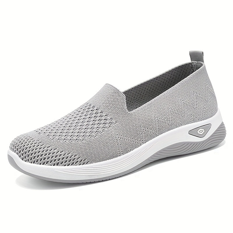 Women’s Slip-On Sneakers Black Cushioned PVC Sole All-Season Walkers