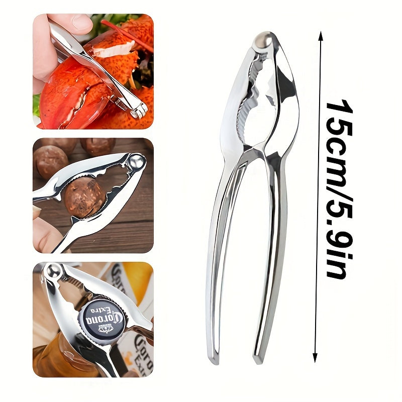 Multifunctional Zinc Alloy Nutcracker Set for Cracking Nuts and Shellfish