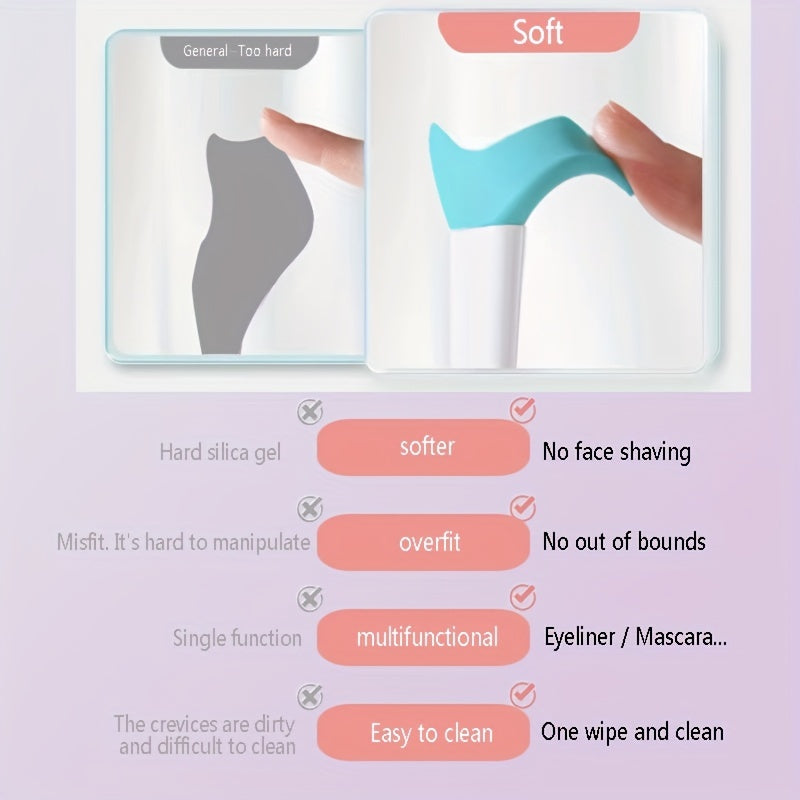 Reusable Silicone Eyeliner and Eyebrow Stencils with Mascara Guard