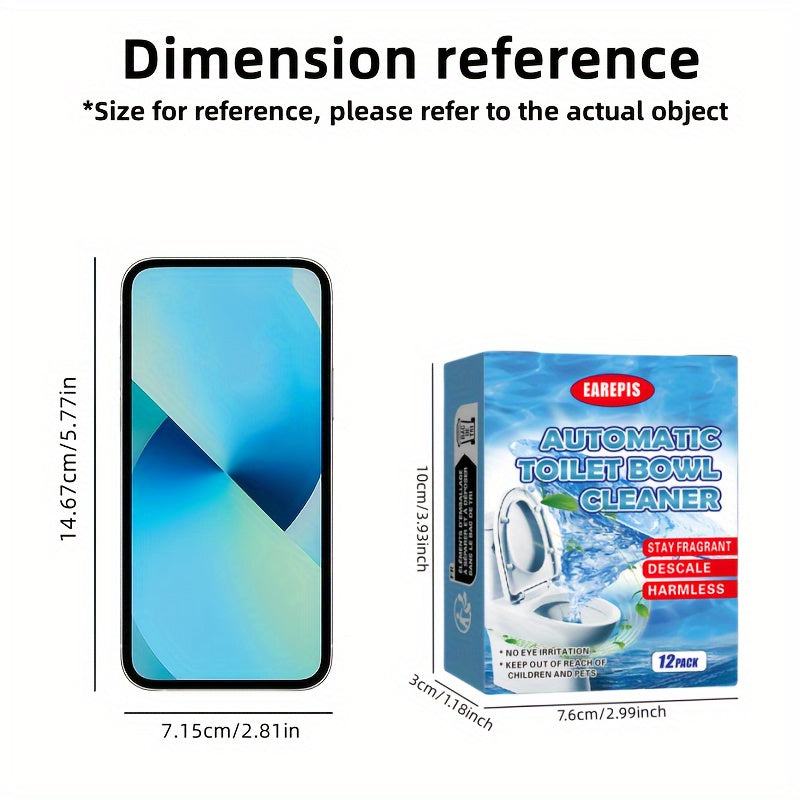 Automatic Toilet Bowl Cleaner 12 Pack, Powerful Cleaning Tablets, Eliminates Odors