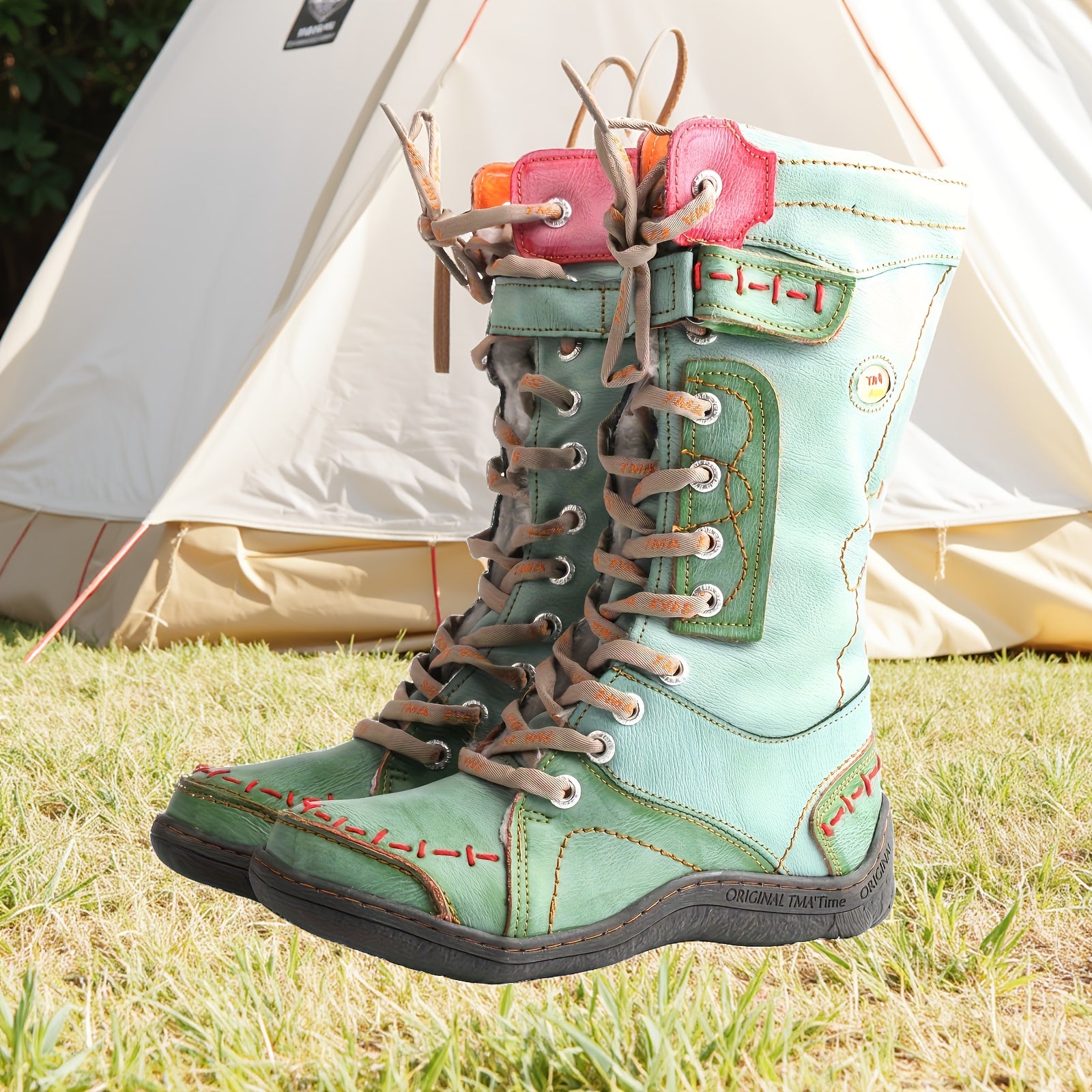 Women Mid-Calf Western Boots Solid Color Summer Winter Zipper Heel