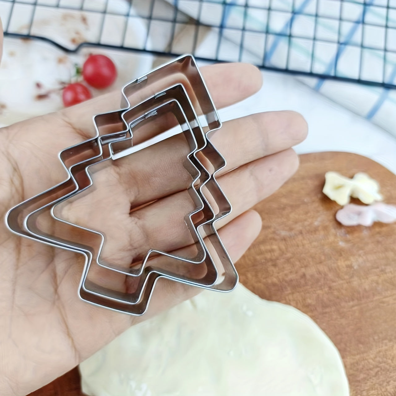 Set of 3 Christmas Tree Cookie Cutters for Baking and DIY Kitchen Projects