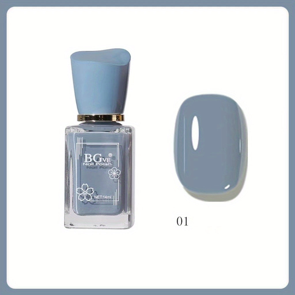 Women 14ML Quick Dry Nail Polish Non-Peelable One Step Bright Color