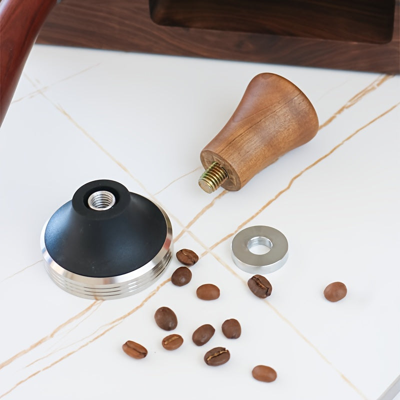 Espresso Tamper Stainless Steel Wooden Handle for 51/53/58mm Machines