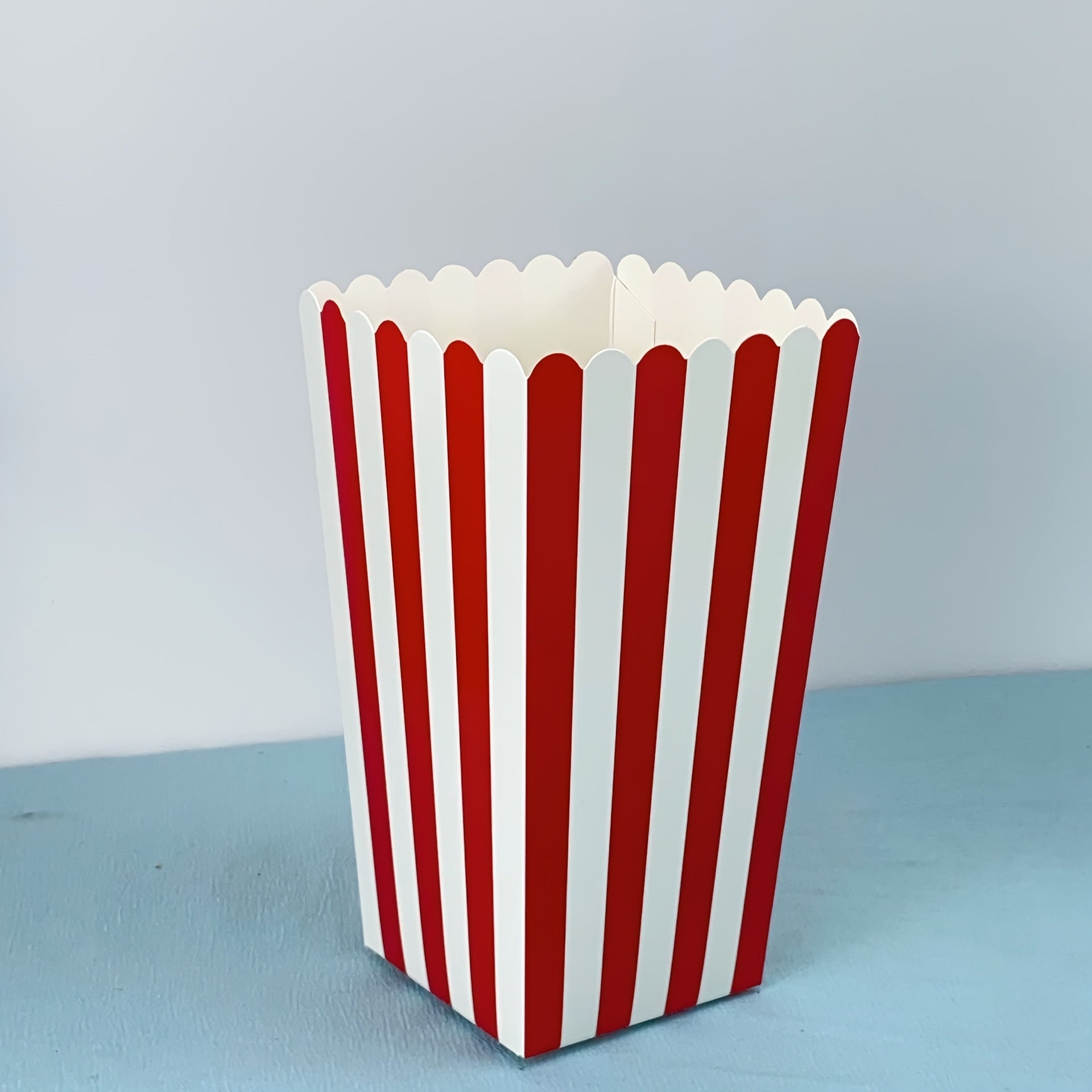 Striped Popcorn Boxes 10-Pack Paper Snack Containers for Movie Nights Parties