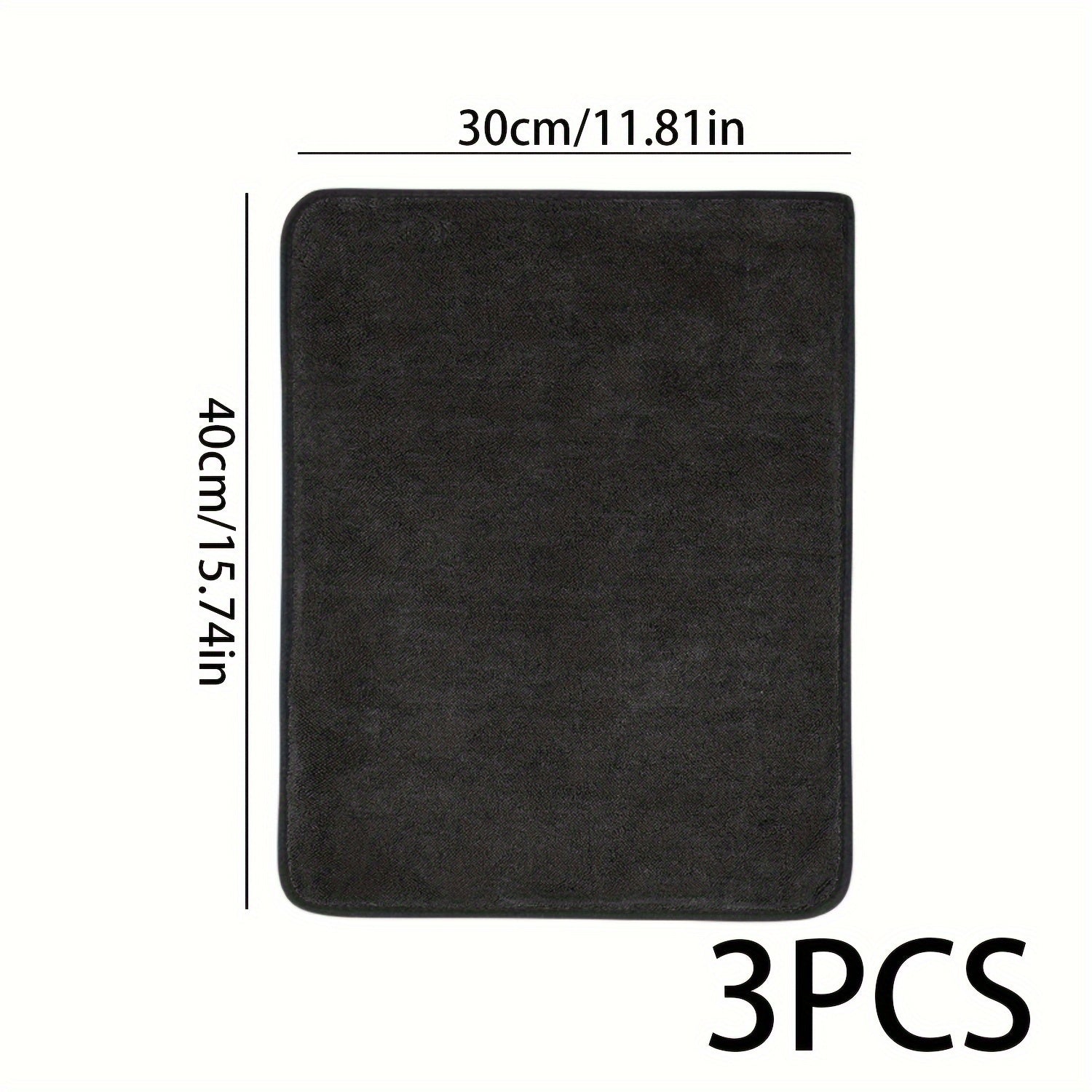 3Pcs Ultra-Fine Fiber Car Cleaning Cloths Reusable Soft Absorbent Towels