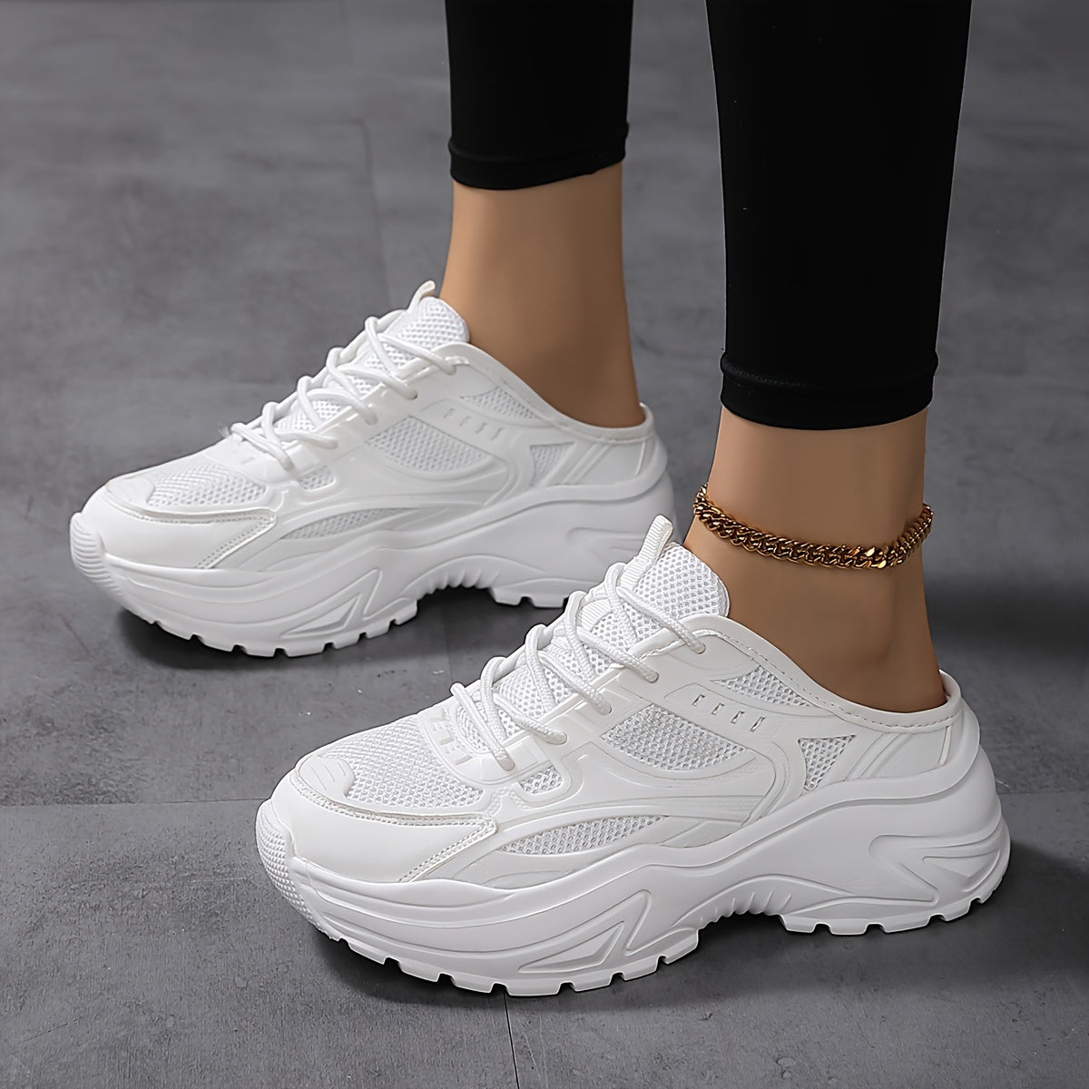 Women's Breathable Mesh Mule Sneakers Casual Outdoor Shoes Comfortable