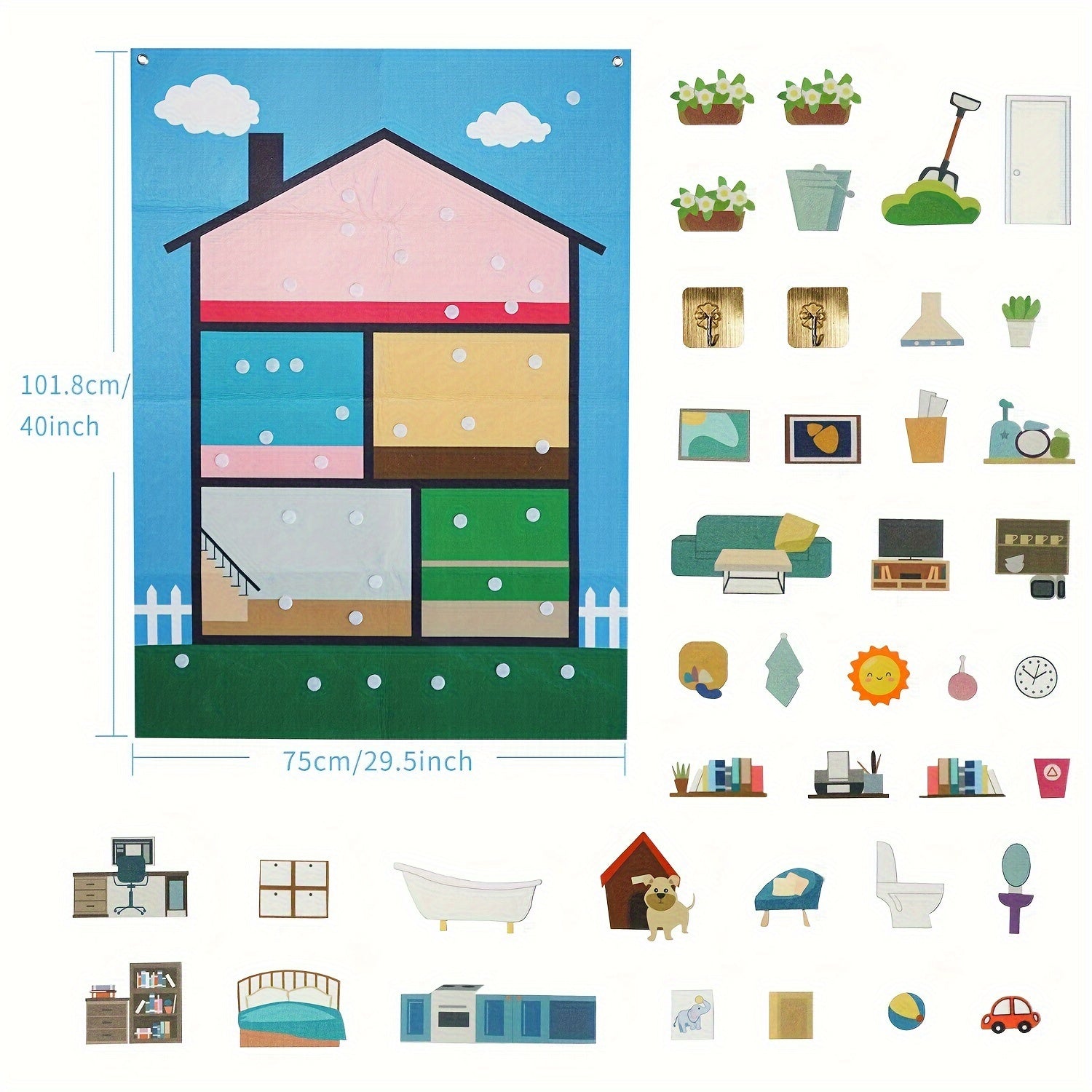 Interaktiv Qoplama Villa Kiynash Uyi O'yin To'plami, 40 Dona bilan, 3-6 Yoshdagi O'g'il va Qizlar uchun Mukammal. Yaratilish Fikrlashini va Ta'limiy Faoliyatni Rivojlantiradi. Mustahkam Polyester Materialdan Yasalgan. Ajoyib Rojdestvo Sovg'asi G'oyasi.