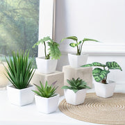 Set of 6 Nordic-Style Artificial Plants with Containers for Home Office Decor