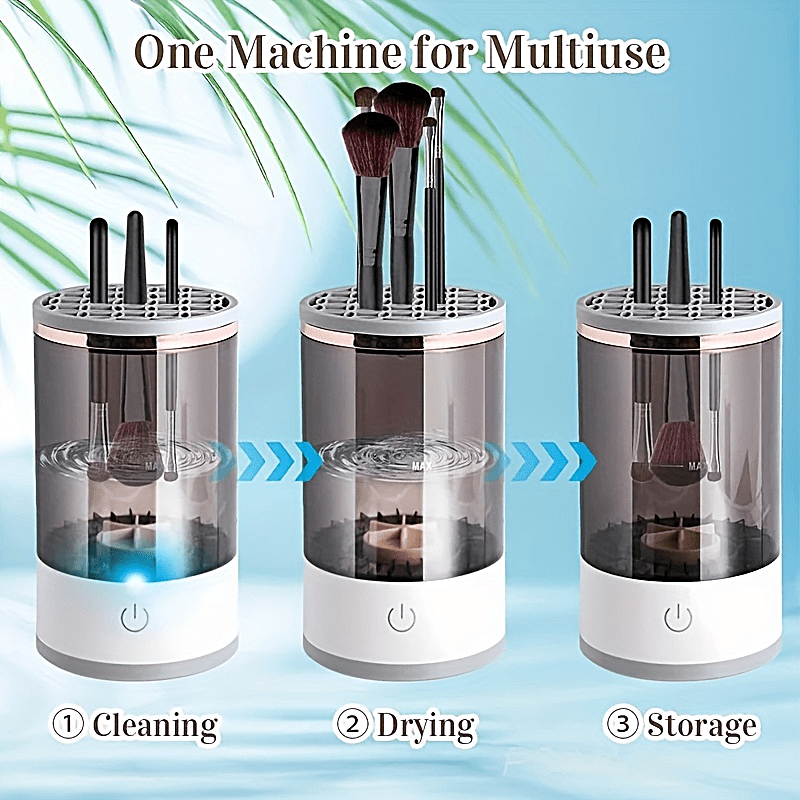 Electric Makeup Brush Cleaner USB Rechargeable Automatic Spinner Quick Dry Tool