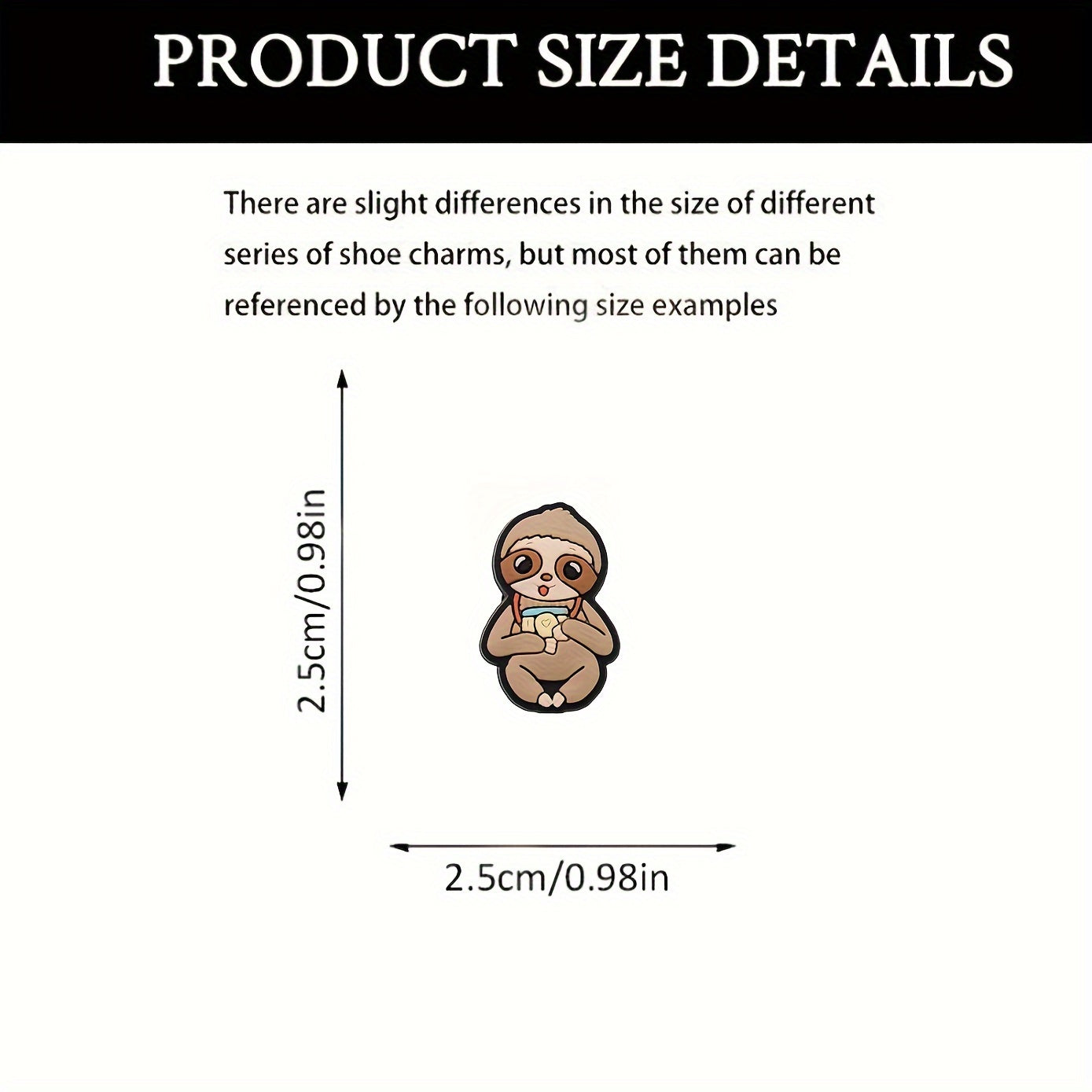 10PCS Sloth Shoe Charms Plastic Bear Cartoon Accessories for Shoes and Bracelets