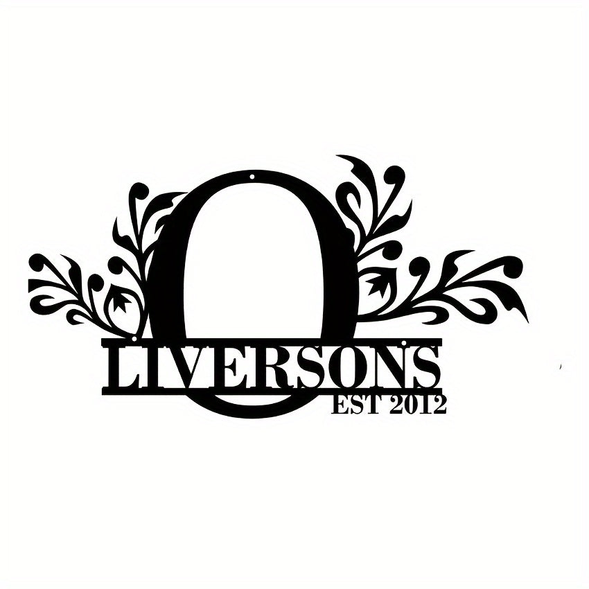 Personalized Metal Family Name Sign Custom Last Name and Date Outdoor Door Hanger