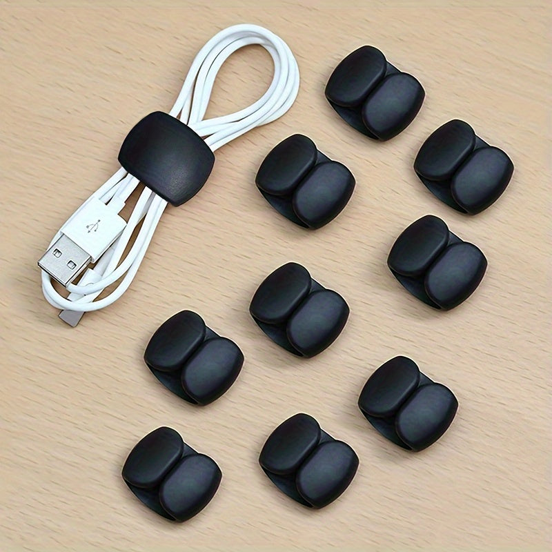 Plastic Cable Organizer Clips for Charging and Earphone Cords Tangle-Free Storage Set of 10