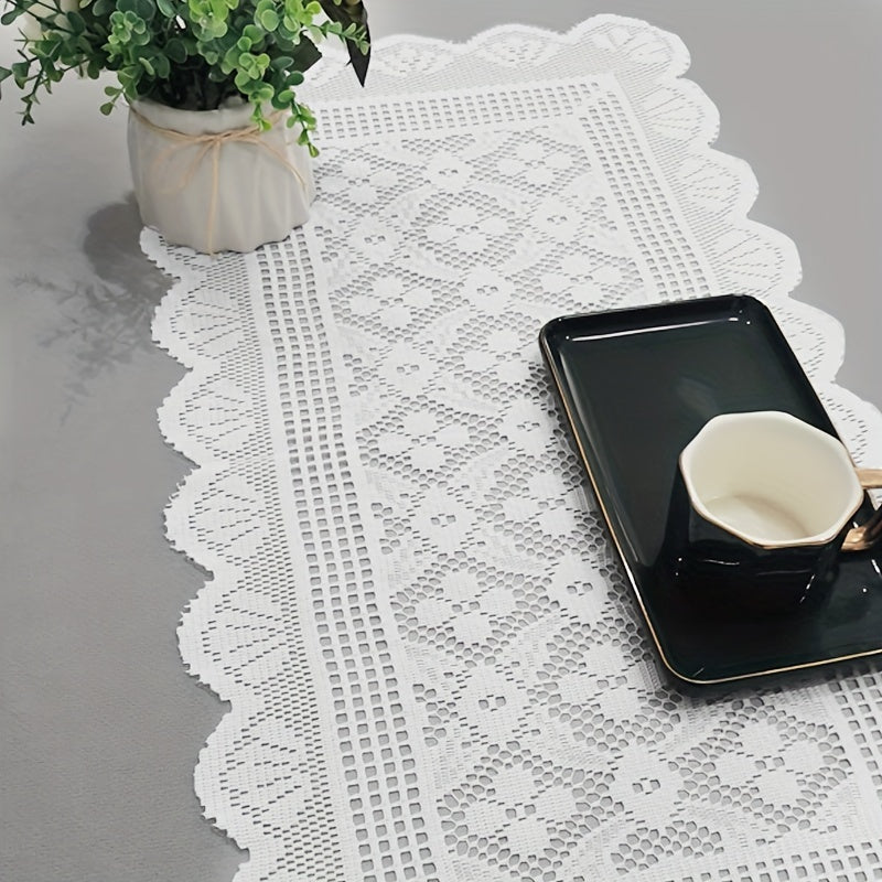 White Lace Table Runner Nordic Style Dining and Living Room Decor
