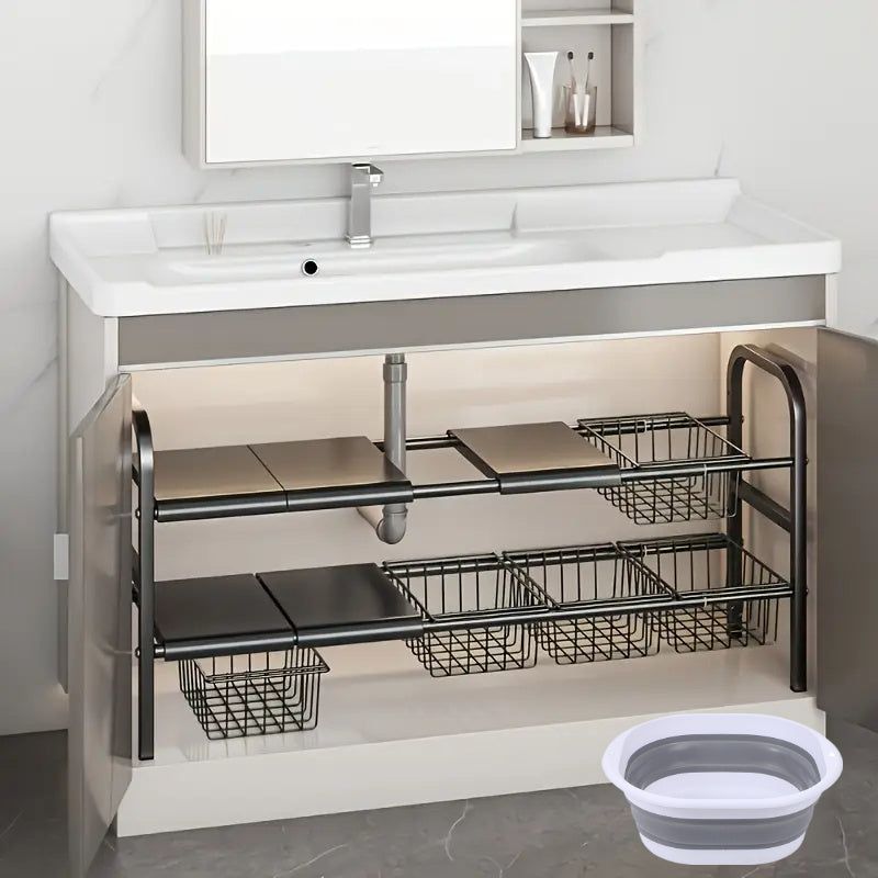 Foldable Portable Sink Basin for Camping and Home Foot Wash Gray