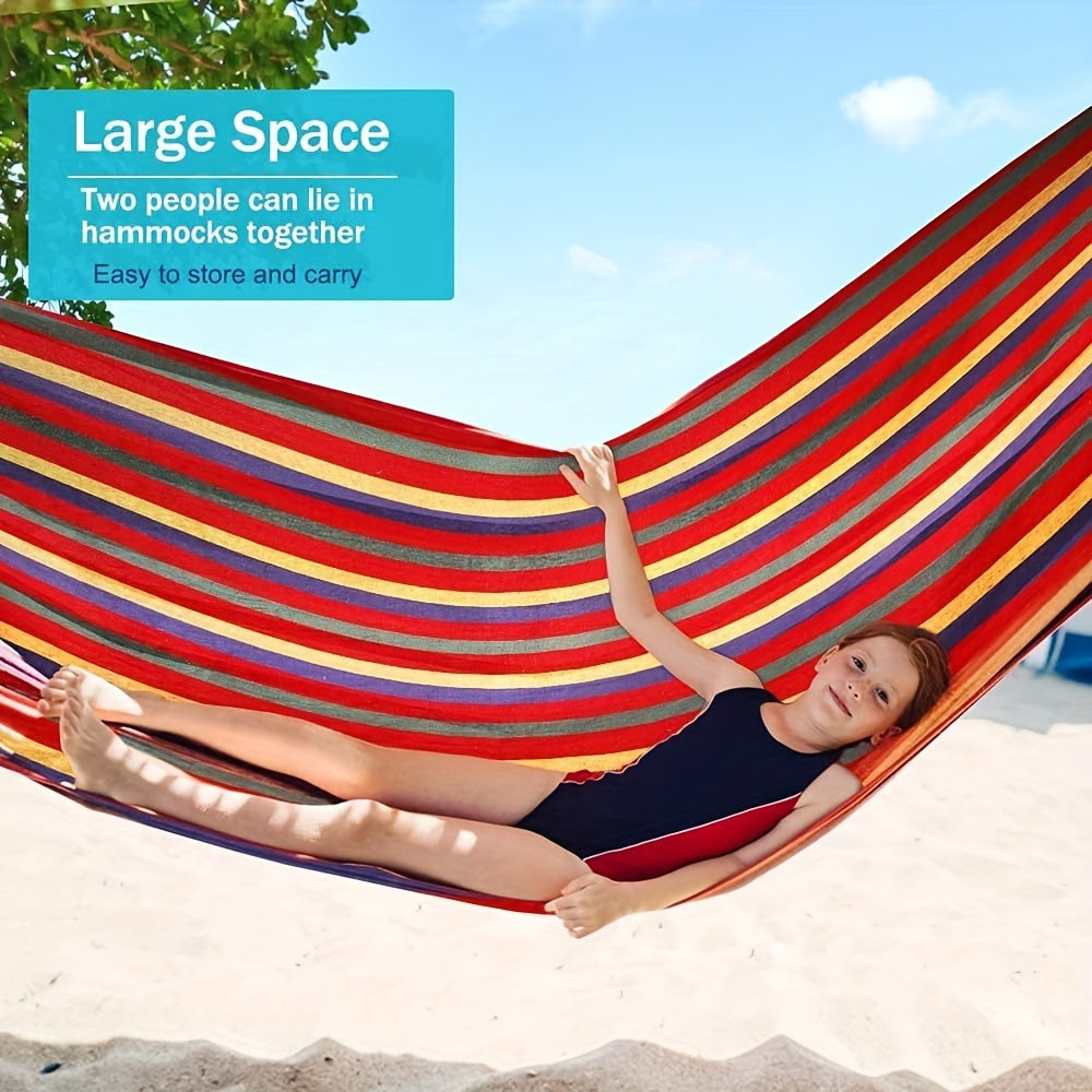 Yashash uchun hamak 149.69kg sig‘imi bilan yig‘iladigan, portativ, nafas oladigan paxta va daraxt halqalar bilan