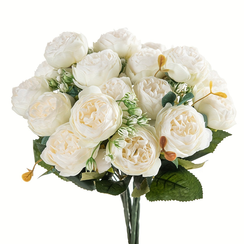 Винтажный искусственный цветок пиона, набор из 3 штук, идеален для семейных свадеб и вечеринок с премиум устойчивостью к окислению.