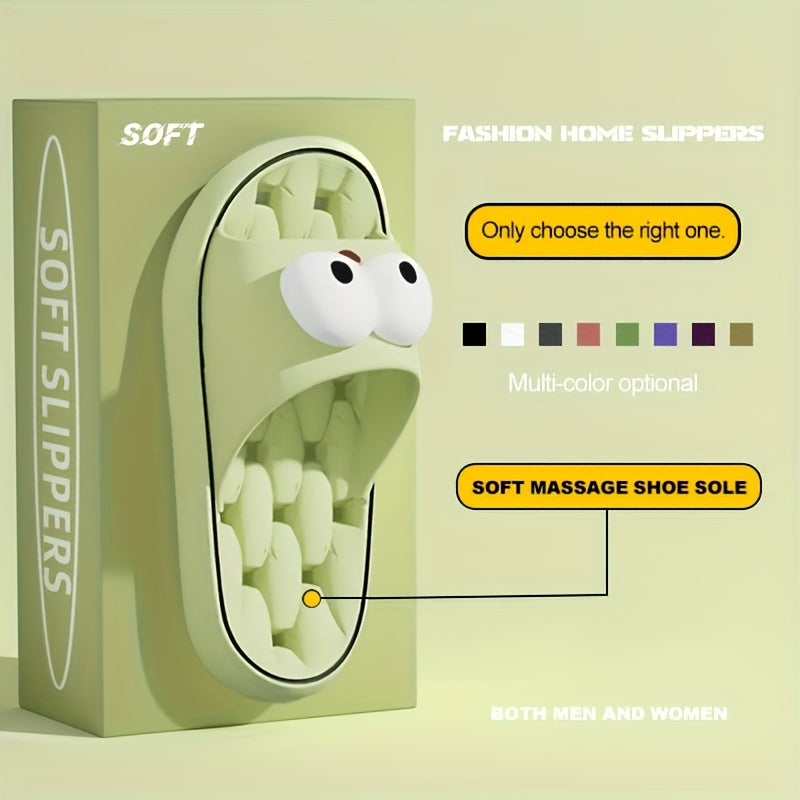 Unisex EVA Non-Slip Slippers Minimalist Striped House and Beach Shoes