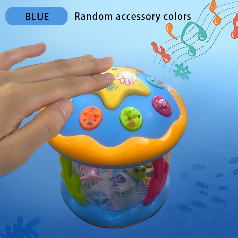 Kids Drum Set with Lights and Sounds Ocean Theme Educational Toy for Early Learning