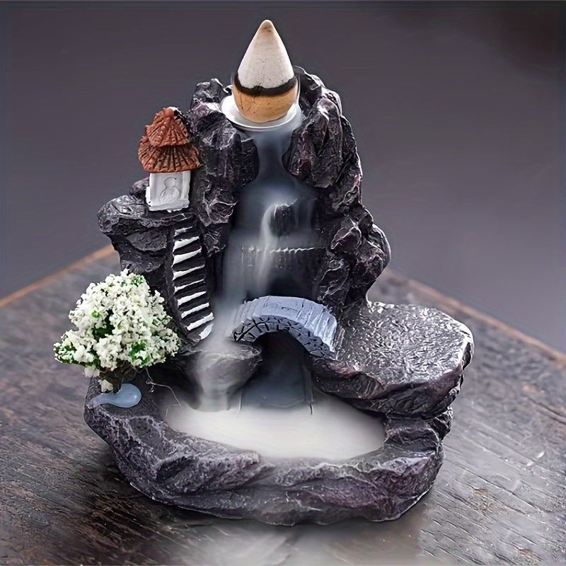 Resin Waterfall Incense Burner for Home Aromatherapy and Gifting