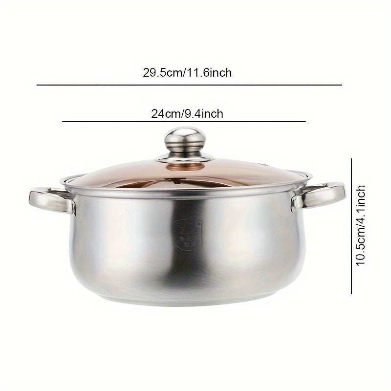 Stainless Steel Stockpot 12 Qt Leak-Proof Induction Suitable for Soups and Milk