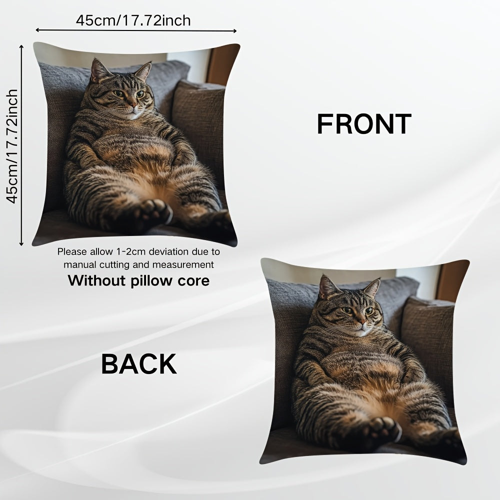 Soft Plush Fabric Cat Sofa Throw Pillow Cover Decorative Home Bedroom Gift