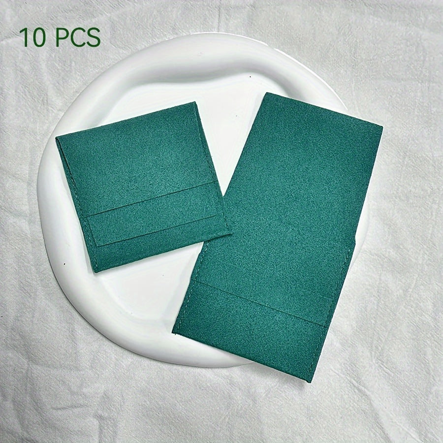10 Pieces Suede Jewelry Pouches Dustproof Storage Bags for Rings Earrings Bracelets