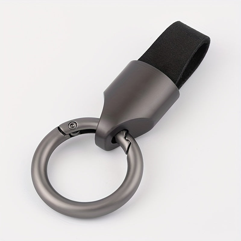 Genuine Leather Key Holder Zinc Alloy Car Keychain Short Anti-Lost Key Ring