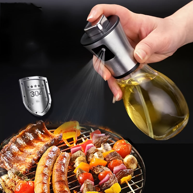 Stainless Steel Oil Sprayer Bottle 200ml Cooking Spray for Kitchen Air Fryer