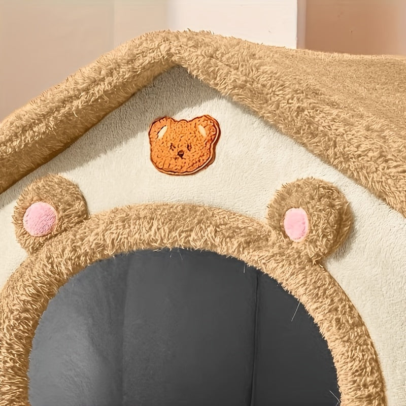Small Cat and Dog Kennel House Four Seasons Washable Disassemblable Winter Warm Pet Shelter