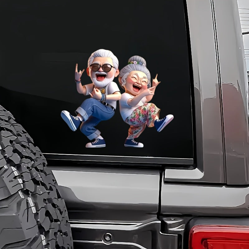 Senior Couple PVC Sticker Waterproof Vinyl Decal for Car Laptop Wall