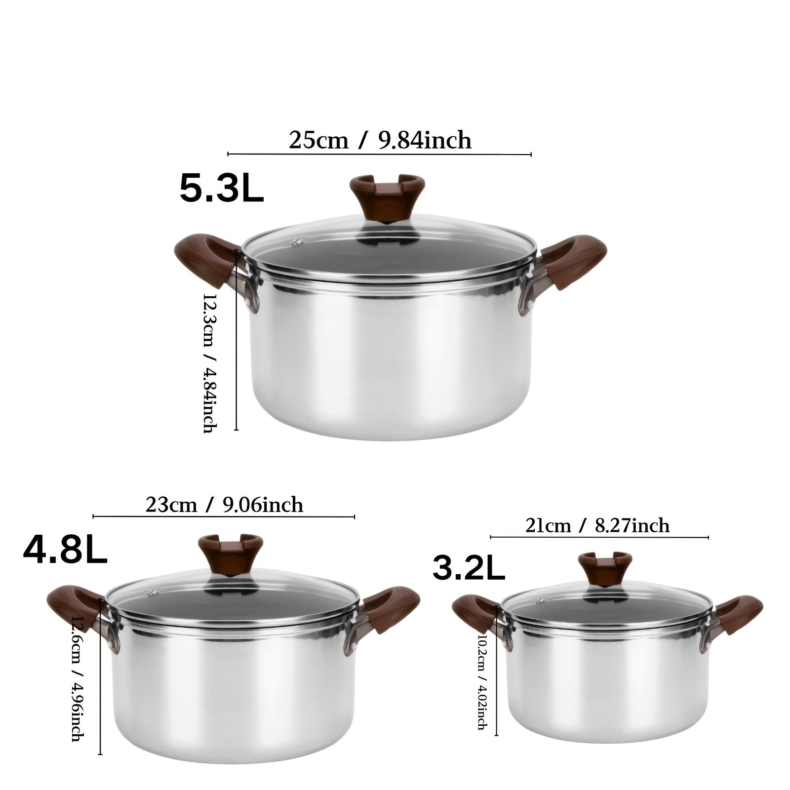 Stainless Steel Soup Pot with Pasta Cooking Capacity, Durable, Easy to Clean