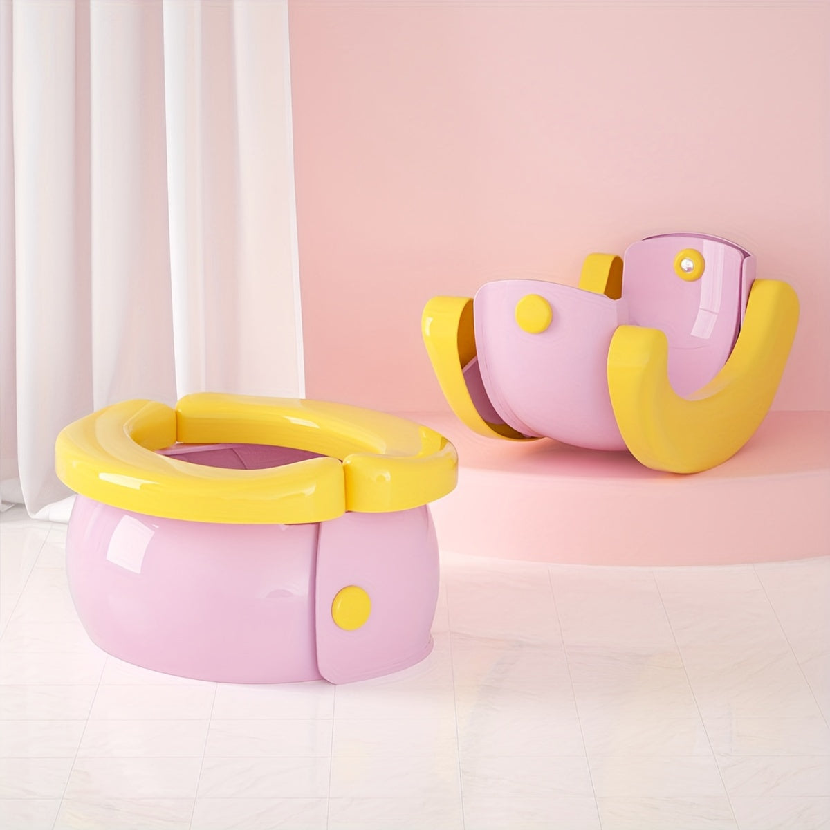 Portable Folding Toilet Seat with Storage Bag and 20 Poop Bags