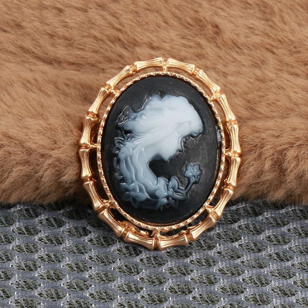 Women's Classic Gold Tone Brooch Pin for Formal Wear