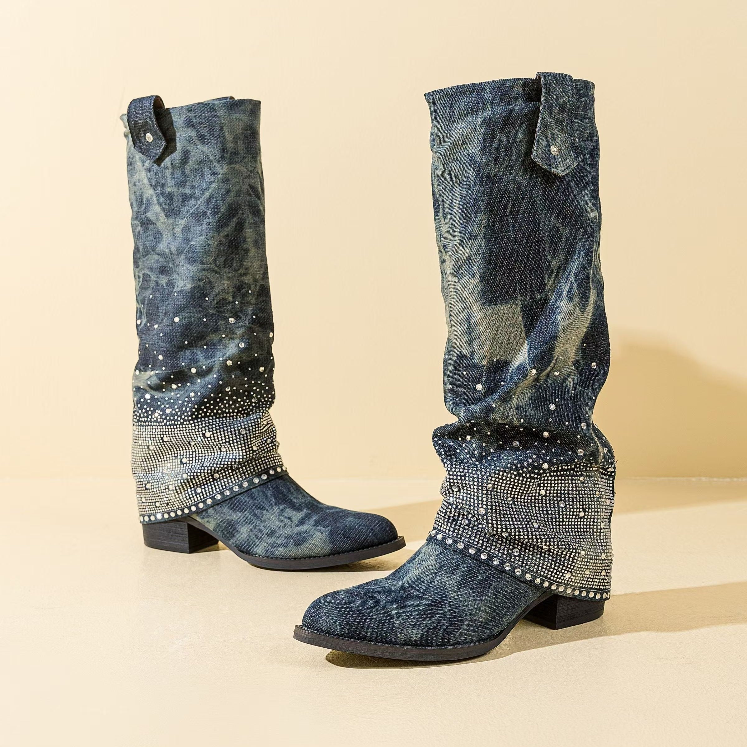 Women's Leather High-Top British Style Fashion Boots