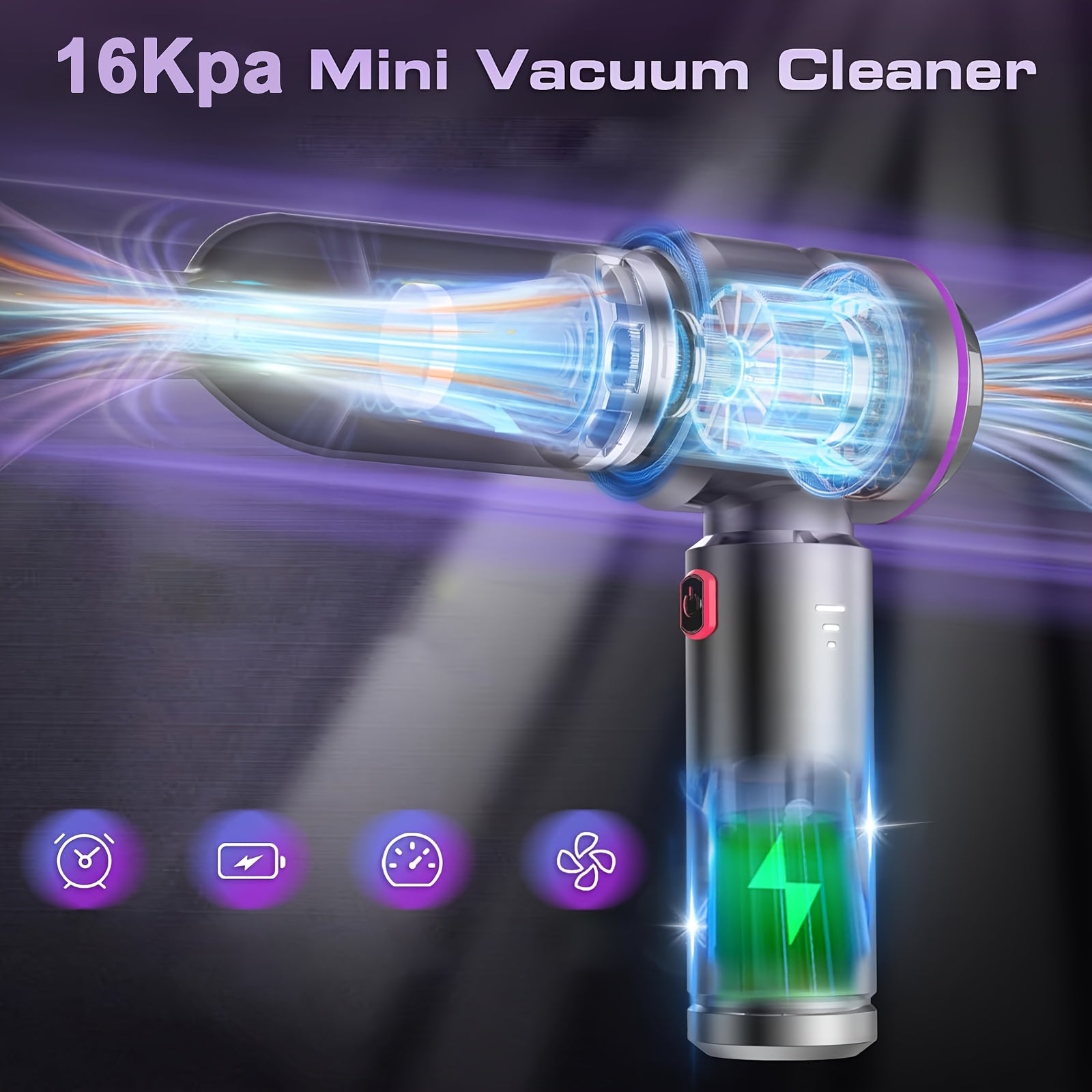 Portable Handheld Vacuum Cleaner 4-in-1 Cordless Mini Car Home Office