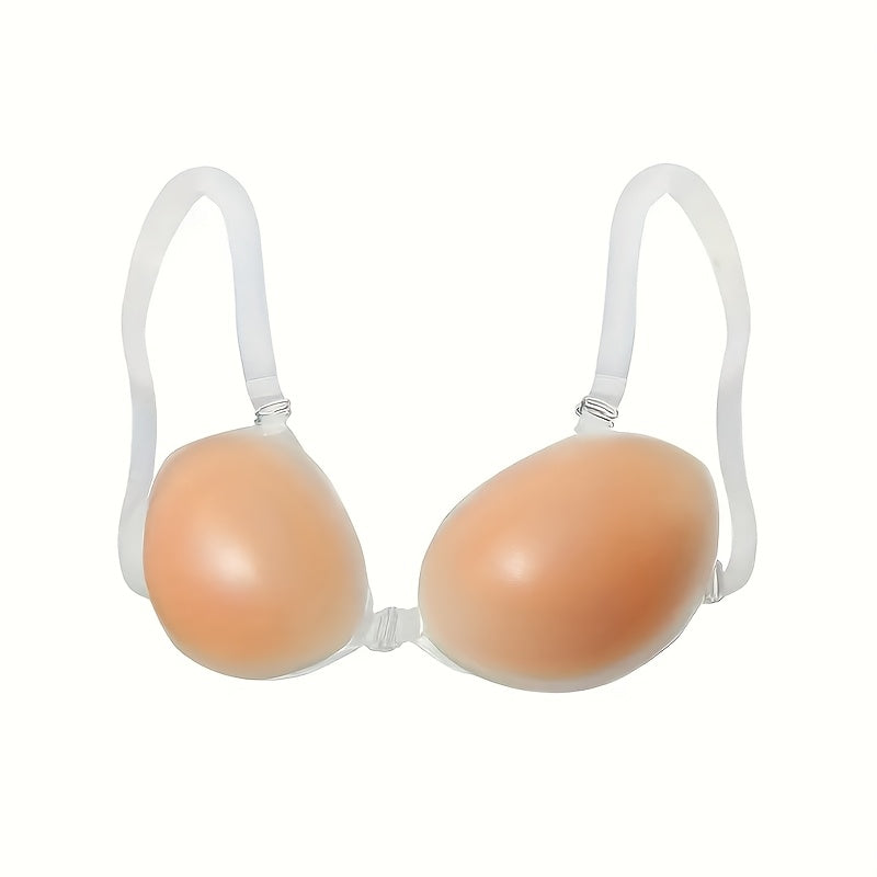 Silicone Push-Up Bra for Women Seamless Strapless Self-Adhesive Wireless Opaque Backless Support