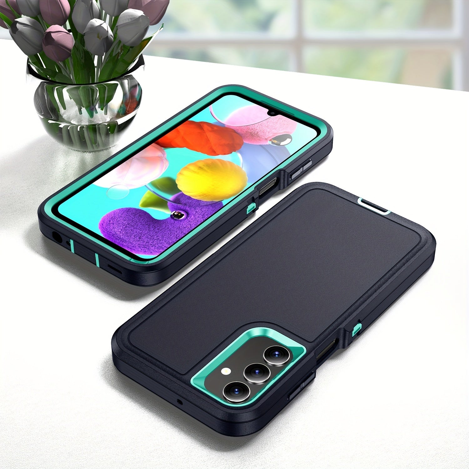 3-в-1 Ударопрочный чехол для ПК и телефона Samsung A15 A14 A13 A04s A54 A53 Всесторонняя защита