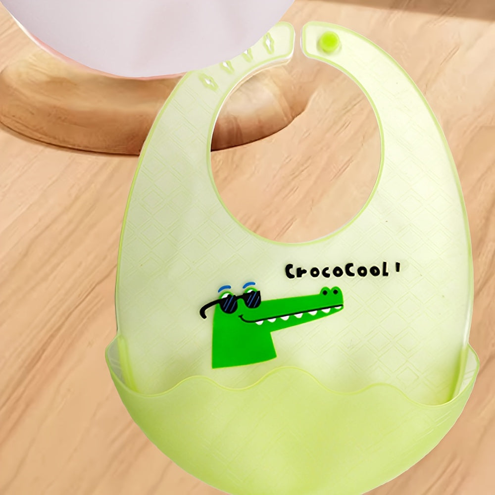 Baby Silicone Bib Waterproof Oil-Proof Food-Grade Cartoon Animal Design