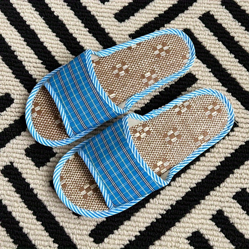 Unisex Linen Slippers Indoor Foam Sole for Hotels, Spas, and Guesthouses