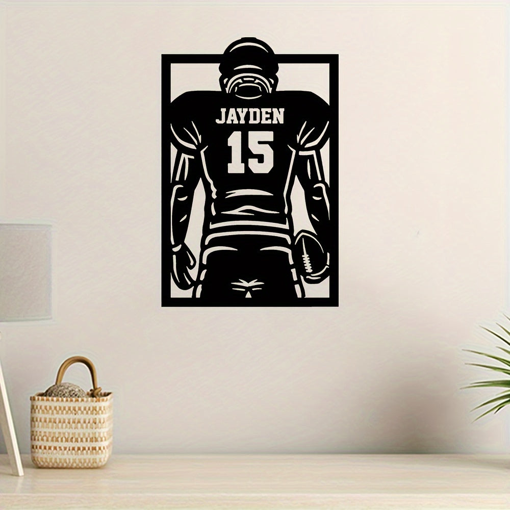 Personalized Football Metal Wall Art Durable Indoor Outdoor Decor Gift for Football Fans