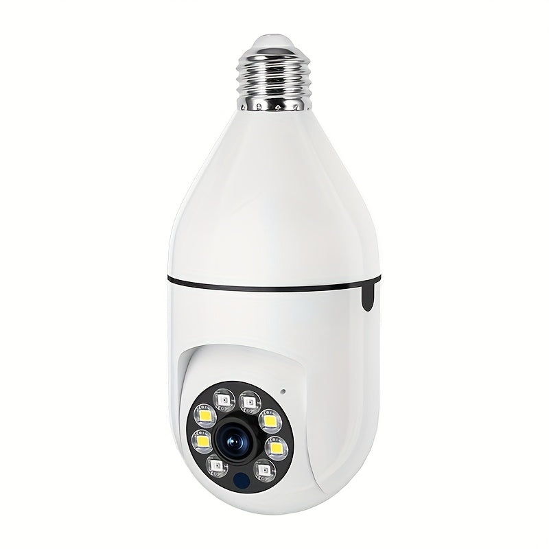 Wireless 1080P Light Bulb Camera Indoor Outdoor WiFi Pan Tilt AI Motion Audio