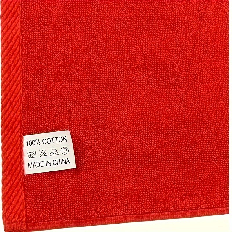 Christmas Kitchen Towel with Santa Embroidery Red and Green Cotton Face Towel