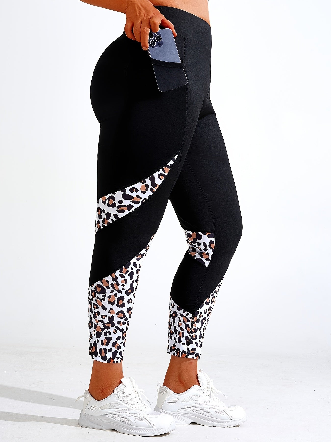 Женские леггинсы для йоги больших размеров с карманами, эластичные, непрозрачные, спортивная одежда